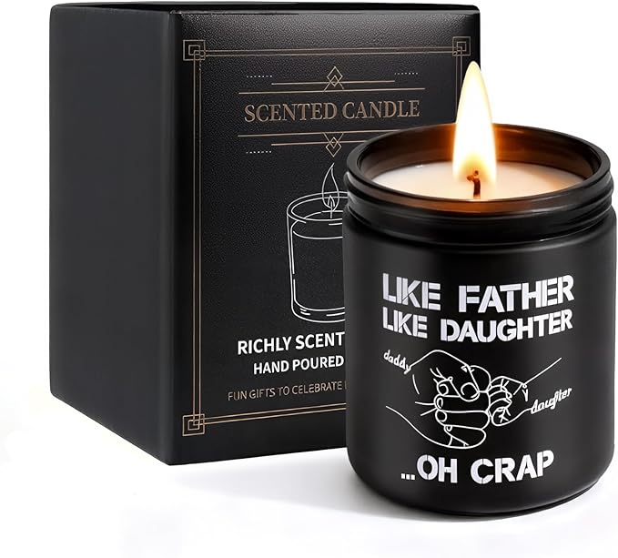 Like Father Like Daughter Candle Gift for Dad from Daughter，Cinnamon Vanilla Scented Candle 7oz Soy Wax Aromatherapy Candle,Gift for Daddy, Daughter, Father’s Day, Birthday, Christmas