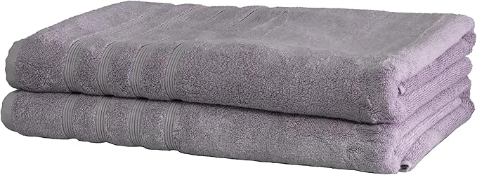 Mosobam Luxury Turkish Towels Set of 2 Bath Sheets 35X70 Lavender Aura 700 GSM Bamboo Viscose & Aegean Turkish Combed Cotton