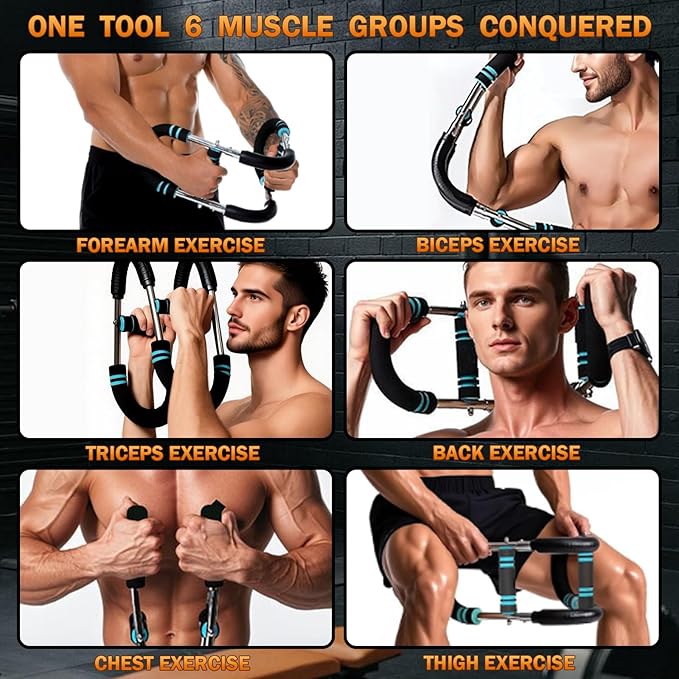 Twister Arm Trainer, Adjustable Chest Workout Equipment, Anti-Slip Grips & Double-Spring Safety, Arm Trainer for Men/Women, Portable Home Fitness Equipment