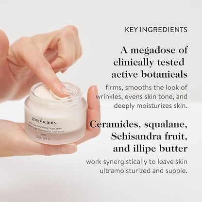 goop Beauty Nourishing Face Cream | Improves Firmness, Elasticity, & Brightness | Botanicals, Ceramides, & Squalane | Anti Wrinkle Moisturizer | 1.7 fl oz