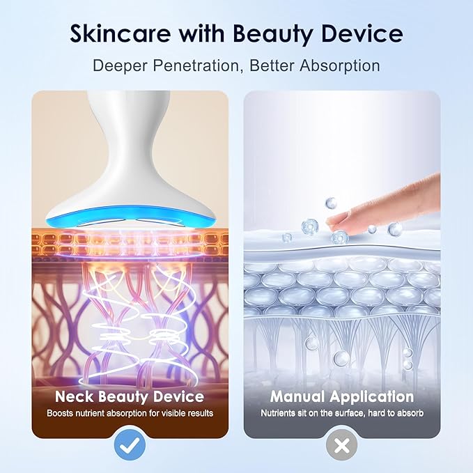 Facial & Neck Massager – Skin Firming, Wrinkle Reducer & Sculpting Tool | Portable LED Light Therapy for Face & Neck Care