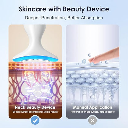 Facial & Neck Massager – Skin Firming, Wrinkle Reducer & Sculpting Tool | Portable LED Light Therapy for Face & Neck Care