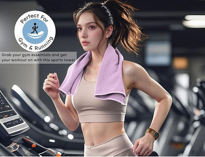 Microfiber Gym Towels 3 Pack, Quick-Drying Yoga Towels for Sport, Workout Equipment, Home and Gym, 16 Inches x 27.5 Inches