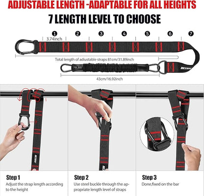 Pull Up Assistance Bands 260lbs, Heavy Pull Up Bands Resistance Bands for Pull Ups Working Out with Feet Rest, Pull Up Bar Bands Assistance Bands Strength Training Workout Equipment, Height Adjustable