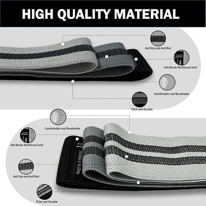 Long and Short Fabric Resistance Bands with Door Anchor 7 PCS, Non-Slip Stretch Booty Bands for Working Out Women & Men, Loop Exercise Elastic Bands for Home Physical Therapy Yoga Pilates