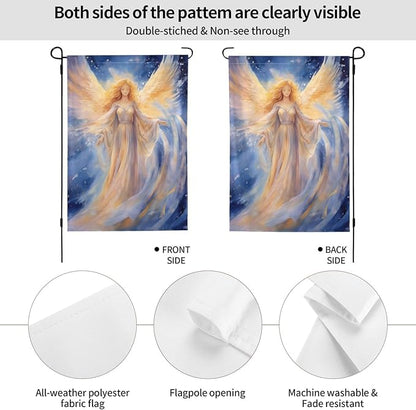 A Golden Angel Garden Flag 12x18 In Double Sided Yard Flags Lawn Sign Decor No Flagstand