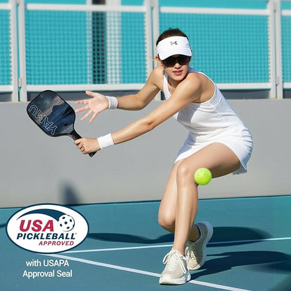 UMAY Fitness Pickleball Paddles Set of 2, USAPA Approved Fiberglass Surface Pickleball Rackets with 6 Indoor & Outdoor Pickleball Balls, Pickleball Bag and 2 Grip Tapes for Beginners Pros Men Women