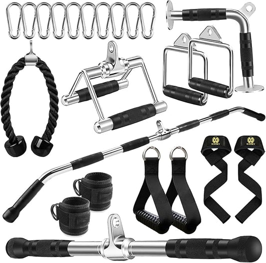 Cable Machine Attachment, LAT Pulldown Attachments, Home Gym Accessories, Triceps Pull Down Attachment