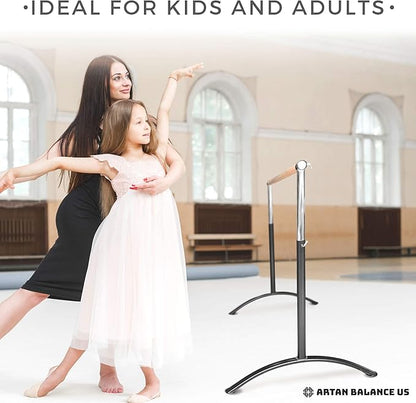 Ballet Barre Portable for Home or Studio, Height Adjustable Bar for Stretch, Pilates, Dance or Active Workouts, Single or Double Bar, Kids and Adults