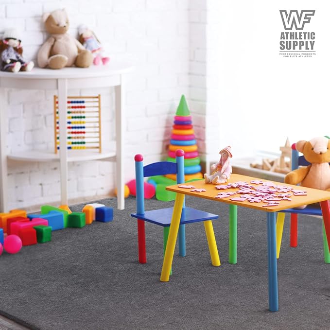 CAPHAUS EVA Foam Floor Tiles with Black Top, 24 Inch x 24 Inch Interlocking Carpet Texture Mats