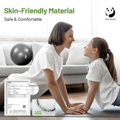 Slim Panda Pilates Ball, 9 Inch Small Exercise Ball, Anti Burst Mini Yoga Ball for Stability, Workout, Barre, Core Strength, Physical Therapy, Balance, Stretching