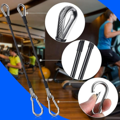 TOBWOLF Gym Cable Extension, Fitness Extension Rope Attachment Compatible with Home Gym Accessories Thick 0.2", Replacement Gym Cable Machine Extension for LAT/Tricep Pull Down, Leg Extensions Machine