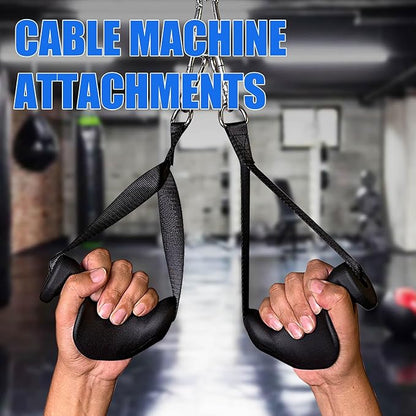 Ergonomic Tricep Rope Pulldown Attachments, Upgraded 27 32 40 & 47 Inch Extra Long Triceps Rope Cable Attachments for Gym, LAT Pull Down Bar for Cable Machine, Tricep Workout Cable Attachments