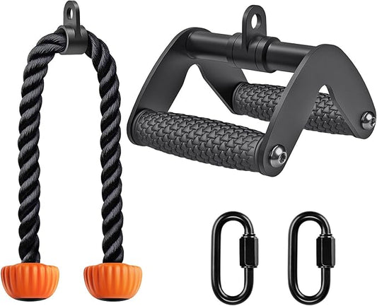 SELEWARE Tricep Rope Cable Machines Attachments for Gym, Heavy Duty Universal Tricep Pull Down Rope with Soft Rubber Ends for Home Gym Workout Biceps Back Shoulders