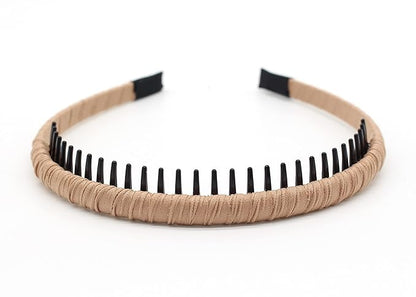 4pcs Hairbands for Women, Non-Slip Zig Zag Headbands, Adjustable Teeth Comb Hair Hoop, Daily Use, Yoga, Spa, Parties, Resin Cotton Blend