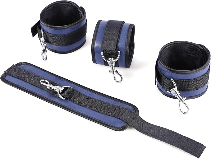 Soft Adjustable Straps Set PU Leather Kit for Hand-Wrist-Ankle Home Gym Sports