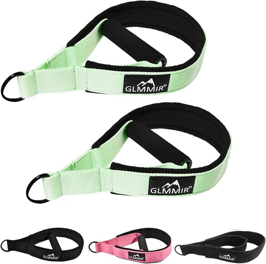 Pilates Double Loop Straps for Pilates Reformer, Fitness Metal D Ring Straps Handle, Pilate Accessories Yoga Wristbands Exercise Straps for Gym Home Workout 2PCS