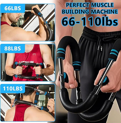Twister Arm Exerciser, 66-110lb Adjustable Bar, Twister Arm Trainer Chest Shoulder Arm Workout Equipment, Portable Detachable Upper Body Fitness Machine for Home & Gym