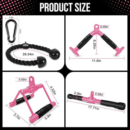 Cable Machine Attachment Set LAT Pulldown Attachments Weight Machine Accessories for Home Gym