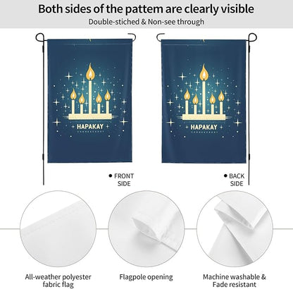 Hanukkah Garden Flag 12x18 In Double Sided Yard Flags Lawn Sign Decor No Flagstand