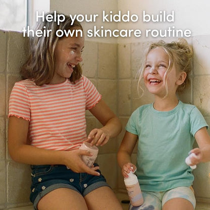 Evereden Kids Happy Face Duo (Cool Peach) - Multi-Vitamin Face Wash & Face Cream Set - Clean & Vegan Skin Care for Kids 3+ - Moisturizing, Nourishing, & Protective Skin Care Set