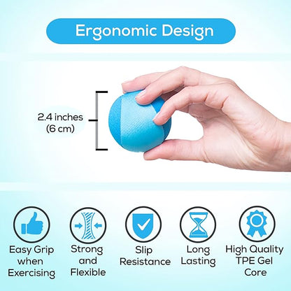 Serenilite Hand Therapy Exercise Stress Ball Bundle - Tri-Density Stress Balls for Adults & Grip Strengthening