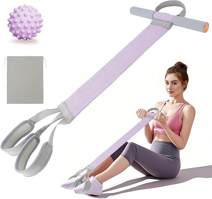 Fabric Resistance Band with Handles, 120LB Fitness Resistance Bands for Women, Beginner-Friendly Yoga Training Equipment, Full-Body Exercise Band for Chest, Glutes, Legs & Core Muscles