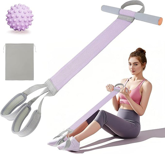 Fabric Resistance Band with Handles, 120LB Fitness Resistance Bands for Women, Beginner-Friendly Yoga Training Equipment, Full-Body Exercise Band for Chest, Glutes, Legs & Core Muscles