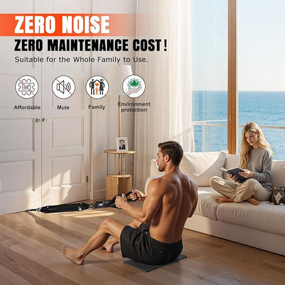 HPYGN Rowing Resistance Bands, Best Replacement for Rowing Machine, Home Gym Workout Equipment for Arms, Shoulders, Core, Back, Glutes and Legs, Rowing Workout, Cardio, Low-Impact, Portable Home Gym