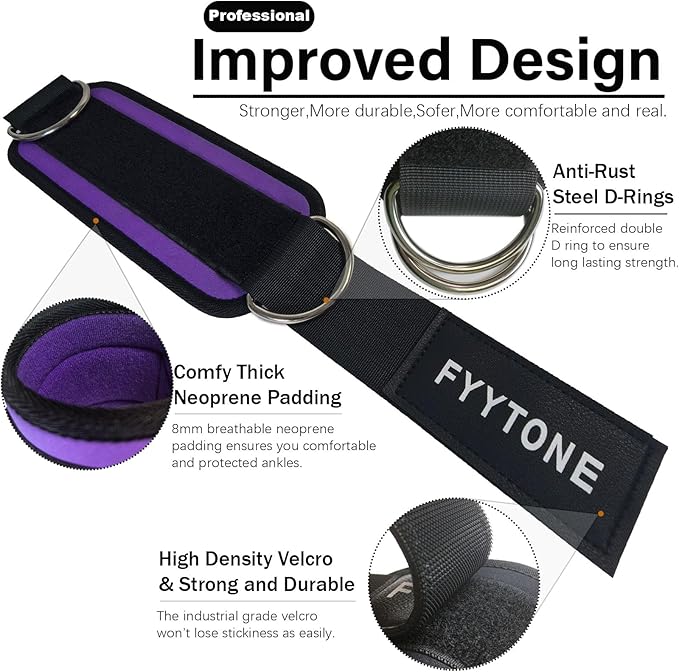 Ankle Resistance Bands with Cuffs, Women Workout for Home Gym, Glutes Exercise at Home, Ankle Strap for Cable Machines Women, Shaping The Perfect Butt.