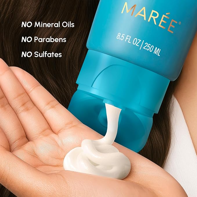 MAREE Hair Conditioner for Women and Men - Hydrating Moisturizing Color Safe Deep Conditioner For Curly Hair - Dry Damaged Color Treated Fine - Hair Care Mask Mens Acondicionador Para Cabello Rizado