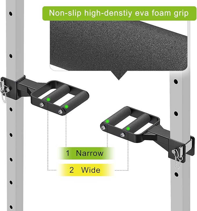 Kipika Y-Shaped Dip Bar for Power Cage with 5/8" or 1" Hole - Dip Bar Attachments for Home Gym - Heavy Duty Power Rack Attachments - Squat Rack Accessories for Strength Training