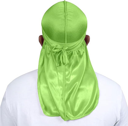 ForceWave 2 Pieces Silky Durag Pack for Men Women Waves, Premium Satin Deluxe Du-rag