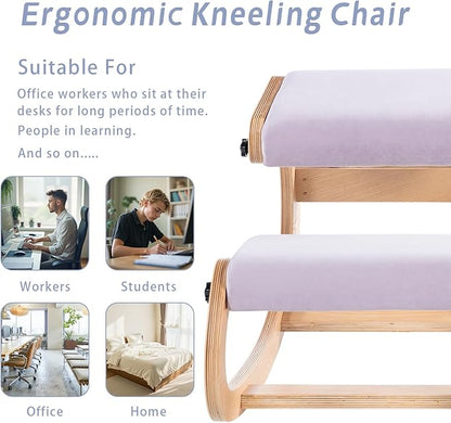 Knee Chair Ergonomic for Office,Rocking Kneeling Chair Desk,Adjustable Posture Chairs for Relieve Neck or Back Pain,Balance Chairs for Work,Meditation,Home,Gifts for Men,Women,Her,Him