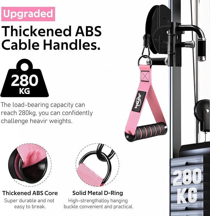 WALITO Exercise Handles, Replacement Cable Machine Attachments for Home Gym Equipment, Pulley System, Pilates, Resistance Bands, Strength Trainer, Heavy Duty Working Out Handles