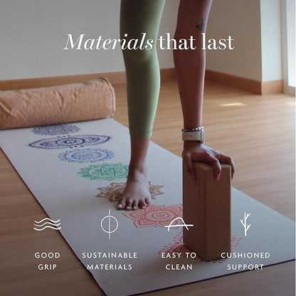 Shakti Warrior TPE Yoga Mat - Artist Designed, Premium eco friendly mats, Non Slip, Non toxic, Great For Regular & Hot Yoga, Pilates and Workouts (72 inch x 24 inch x 6mm thick)