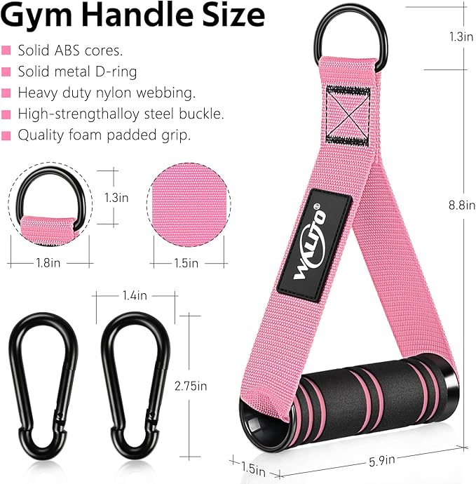 WALITO Exercise Handles, Replacement Cable Machine Attachments for Home Gym Equipment, Pulley System, Pilates, Resistance Bands, Strength Trainer, Heavy Duty Working Out Handles