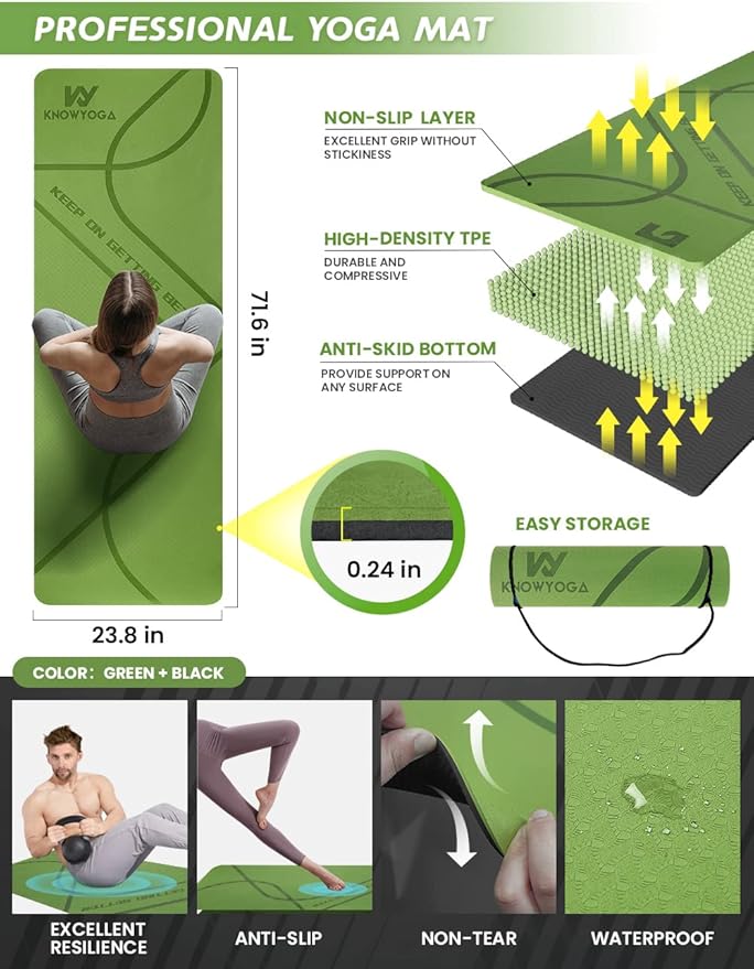 Yoga Starter Kit 12 in 1 - Set Include Mat, Foam Roller, 4 Resistance Bands, Blocks 2 Pack with Strap, 2 Peanut Massage Balls, Yoga kit and Sets for Beginners
