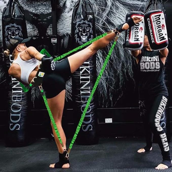 Exercise Boxing Resistance Bands Leg Strength Training Home Workout Equipment Bounce, Explosive Power Training for MMA, Bounce,etc Indoor and Outdoor Fitness Training, Set of 12