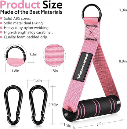 RENRANRING Gym Exercise Handles, Replacement Handle Attachments for Cable Machine Pulleys, Resistance Band and Strength Trainer, Pull Down Workout Accessories, Home Gym Add On Equipment