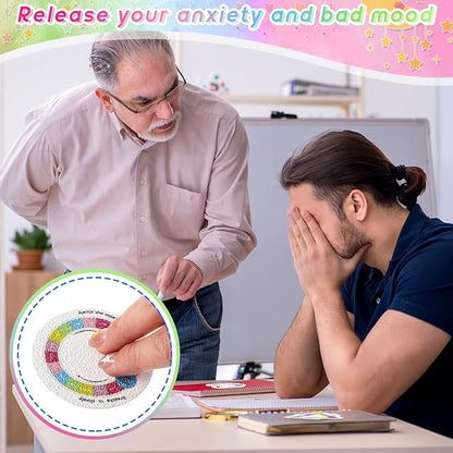 36 Pcs Anxiety Sensory Stickers Mental Health Stickers Fidget Textured Strips Toys Adhesive Tactile Calm Relief Items for Adults Desk School Counselor Classroom(Cute Breathe Style)