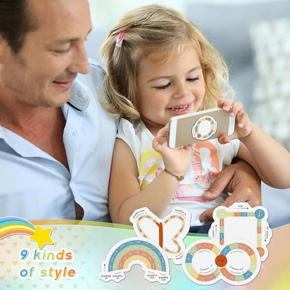 36 Pcs Anxiety Sensory Stickers Mental Health Stickers Fidget Textured Strips Toys Adhesive Tactile Calm Relief Items for Adults Desk School Counselor Classroom(Retro Breath Style)