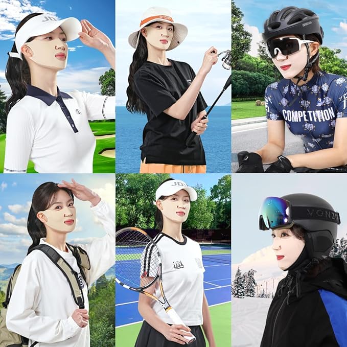 V-Protect Golf Patch – UV Protection, Hydration & Lifting Face Mask for Outdoor Sports | Korean Skincare Patch for Golf, Hiking, Tennis | 10 Masks (S Size)