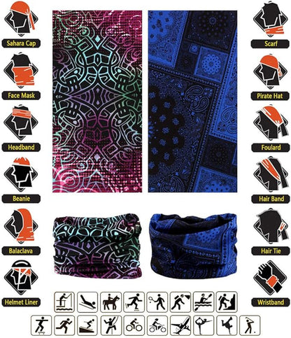 Headband Neck Gaiter Head Wrap Headwear Face Mask Magic Scarf Bandana for Men and Women
