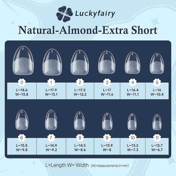 Extra Short Almond Fake Nails, 504pcs Soft Gel Pre-Shaped Acrylic Nail Tips, Half Matte Full Cover Clear Gelly Press on Flase Nail Tips for Extension Nail Manicure Home DIY 12 Sizes