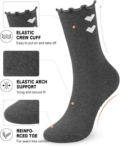 3/6 Pairs Grip Pilates Socks for Women, Non-slip Yoga Athletic Socks for Barre Ballet Barefoot Workout Hospital