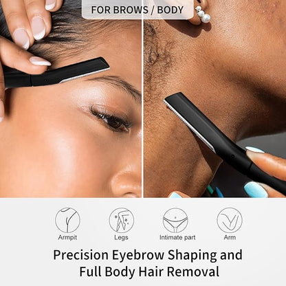 Precision Dermaplane Razor, Face Razors for Women and Men, Eyebrow Razor, Dermaplaning Tool, Peach Fuzz Remover, Skin-friendly Microblades with Protective Cap