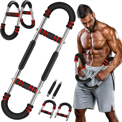 Twister Arm Trainer, 30-100lb Adjustable Chest Workout Bar, Power Twister Arm Trainer for Men, Chest Workout Equipment, Forearm Strengthener Arm Trainer