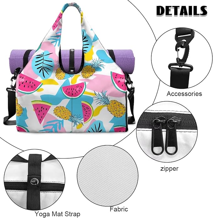 Yoga Mat Bag for Women Men Large Carryall Tote with Adjustable Shoulder Strap for Gym Yoga Travel Pilates Office