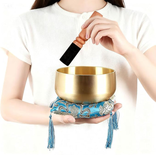 Large Tibetan Singing Bowl Set - 6" Handcrafted Meditation Sound Bowl for Yoga, Mindfulness, Chakra Healing & Stress Relief | Complete Kit with Cushion & Mallet | Spiritual Gifts for Beginners 6 Inch